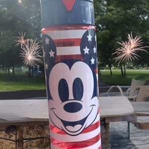 Disney Mickey Mouse July 4th Water Bottle Patriot Americana Plastic 24 oz Cute